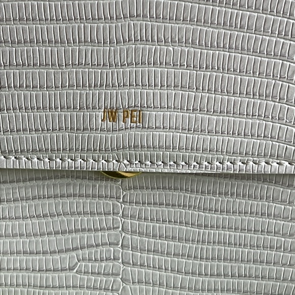 🆕 JW PEI Mini Flap Crossbody Ivory Lizard Handbag Vegan Purse - Picture 5 of 9